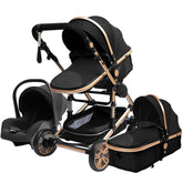 TPFLiving Kombi-Kinderwagen 3in1 Set - Modell 2 Stoff